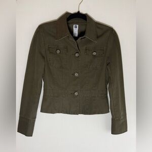 Gap military style cropped denim jacket • Women’s small